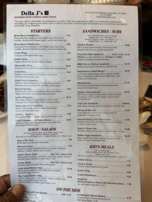 Menu photo 1 Della J's Delectables Alexandria, VA