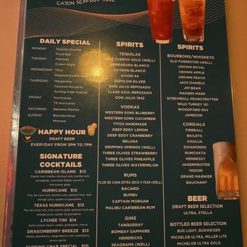 Surfing Crab - Drink menu - Seafood Near Me - Escondido, California