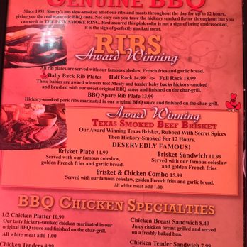 Shorty's BBQ - Menu - Barbeque Near Me - Davie, Florida