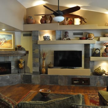 Tru Builders - Gas Fireplace and Shelving with Stone veneer throughout makes this Living Room feel like a warm, cozy retreat everyday. - General Contractors Near Me - Surprise, Arizona Tru Builders - Gas Fireplace and Shelving with Stone veneer throughout makes this Living Room feel like a warm, cozy retreat everyday. - General Contractors Near Me - Surprise, Arizona