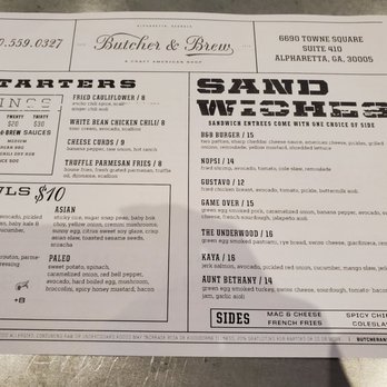 Butcher & Brew - Menu - American Near Me - Alpharetta, Georgia Butcher & Brew - Menu - American Near Me - Alpharetta, Georgia