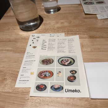 Umeko - menu jan 26 - Japanese Near Me - New York, New York