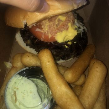 Hemingway’s Cuban Kitchen - Black bean burger with tostado fries - Cuban Near Me - Tampa, Florida