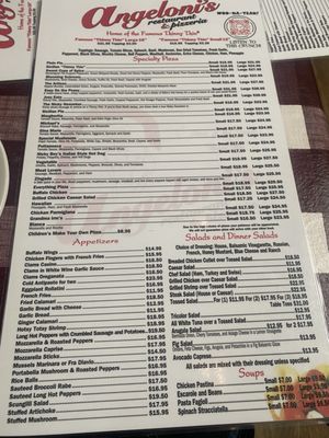 Menu photo 4 Angeloni's Restaurant & Pizzeria Caldwell, NJ
