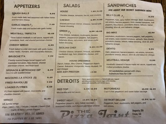 Menu photo 1 Pizza Joint Evans Evans, GA