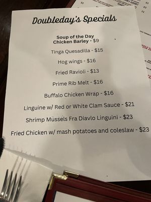 Menu photo 2 Doubleday's Restaurant and Bar Dobbs Ferry, NY
