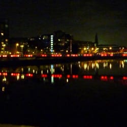 South Portland Street Suspension Bridge - Suspension Bridge all lit up at night