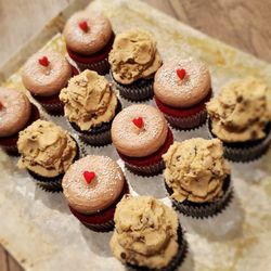Sweet September Cupcakes - Red Velvet with whipped chocolate and Chocolate Cookie Dough