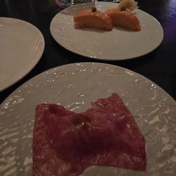 WAKUDA - Salmon and A5 wagon nigiri - Japanese Near Me - Las Vegas, Nevada