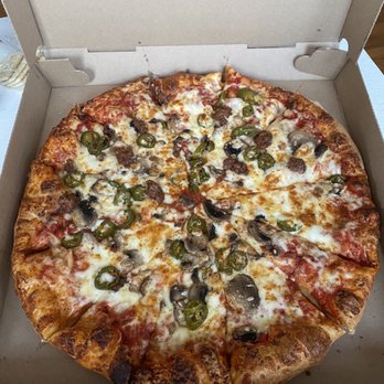 Leonardo's Pizza - Mozzarella, cheddar, jalapeños, mushrooms, Beyond burger, and hot honey! - Italian Near Me - Portland, Maine Leonardo's Pizza - Mozzarella, cheddar, jalapeños, mushrooms, Beyond burger, and hot honey! - Italian Near Me - Portland, Maine