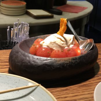 Yakitoro - Tomato cherrys salad with miso ice cream - Japanese Near Me - Madrid, M