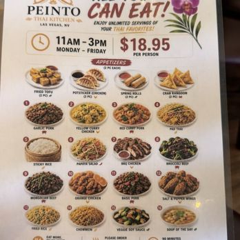 Peinto Thai Kitchen - The ayce menu - Thai Near Me - Las Vegas, Nevada Peinto Thai Kitchen - The ayce menu - Thai Near Me - Las Vegas, Nevada