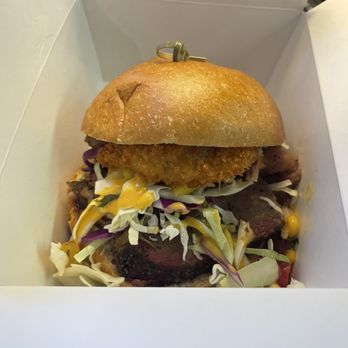 Hickory & Spice - Mango slaw Brisket and onion ring - Barbeque Near Me - Orange, California Hickory & Spice - Mango slaw Brisket and onion ring - Barbeque Near Me - Orange, California