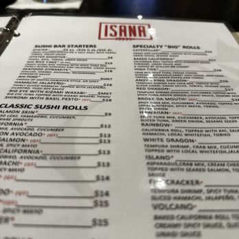 Isana - Menu - Sushi Bars Near Me - Kihei, Hawaii