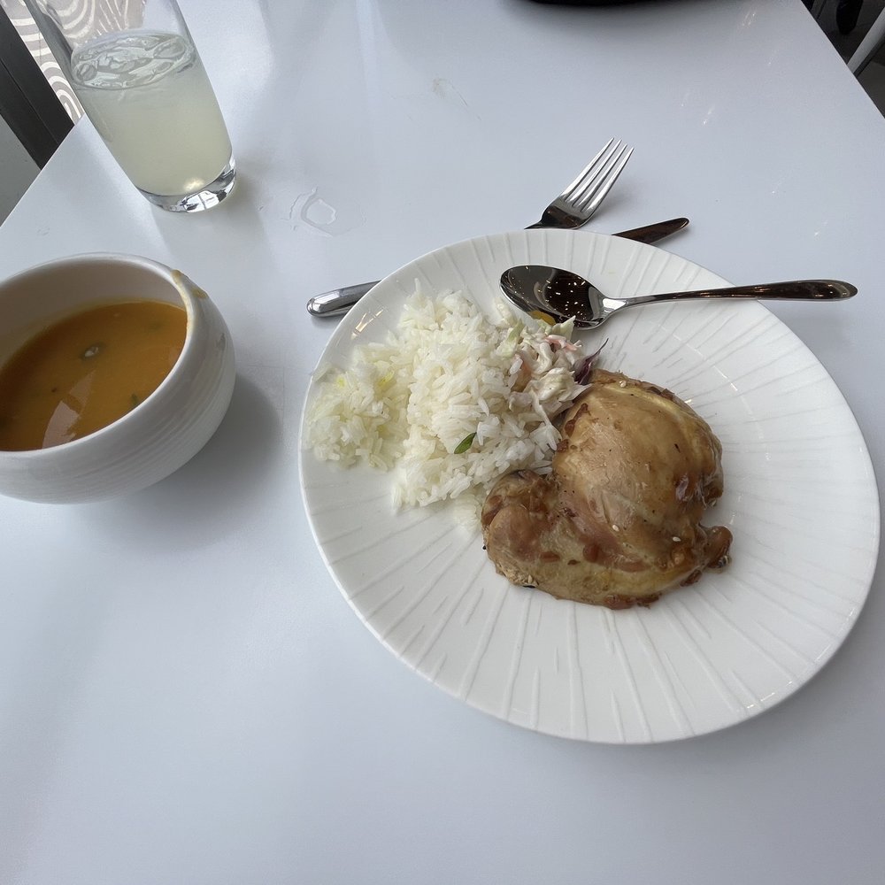 The Centurion Lounge - Rice, chicken, and soup from the buffet - Airport Lounges Near Me - Miami, Florida The Centurion Lounge - Rice, chicken, and soup from the buffet - Airport Lounges Near Me - Miami, Florida
