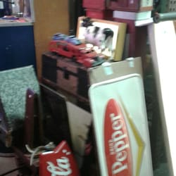 Tanglewood Village and Shops - New old stock signs from 1940s thru 60s old fire boxes on stands