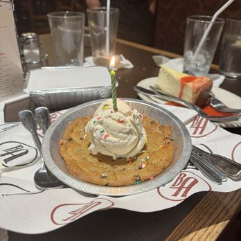 Black Angus Steakhouse - Warm cookie with ice-cream for the birthday boy! - Steakhouses Near Me - Escondido, California Black Angus Steakhouse - Warm cookie with ice-cream for the birthday boy! - Steakhouses Near Me - Escondido, California