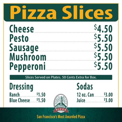 Menu photo 2 North Beach Pizza San Francisco, CA