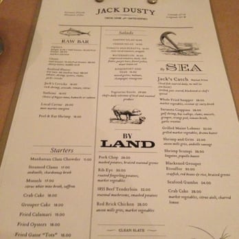 Jack Dusty - Dinner Menu - Seafood Near Me - Sarasota, Florida Jack Dusty - Dinner Menu - Seafood Near Me - Sarasota, Florida
