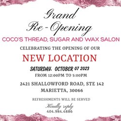 Cocos Thread Sugar And Wax Salon - New Location!