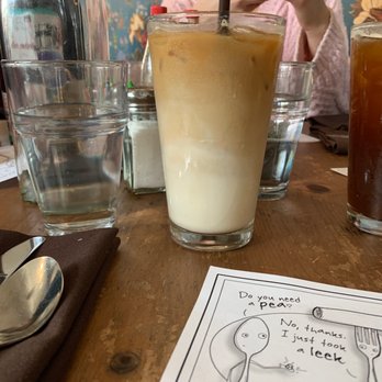 Cafe Flora - iced oat milk latte - Vegetarian Near Me - Seattle, Washington Cafe Flora - iced oat milk latte - Vegetarian Near Me - Seattle, Washington