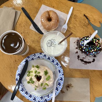Jellyfish Donut and Dumplings - Salmon donut, glazed and chocolate sprinkled - Donuts Near Me - Juneau, Alaska Jellyfish Donut and Dumplings - Salmon donut, glazed and chocolate sprinkled - Donuts Near Me - Juneau, Alaska