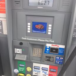 a gas pump at a gas station