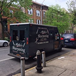 Photo of Mike & Son Sharpening Service - Brooklyn, NY, US. Here's Mike's nice truck! Another neighbor walked up and got his knives sharpened, too.