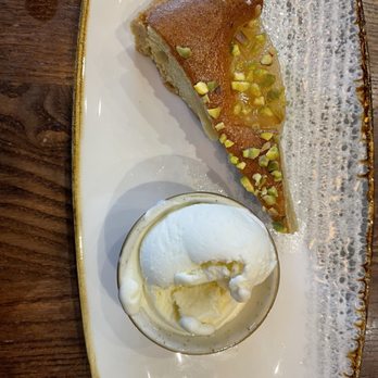 The Albanach - Pear Frangipane with pistachio & vanilla ice cream ... wished it was with clotted cream but chef didn't have it. - Pubs Near Me - Edinburgh, EDH The Albanach - Pear Frangipane with pistachio & vanilla ice cream ... wished it was with clotted cream but chef didn't have it. - Pubs Near Me - Edinburgh, EDH