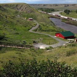 Wahkpa Chu'gn Buffalo Jump - You can handle ancient buffalo bones and even use Native American hunting tools.