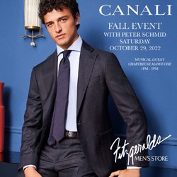 Fitzgerald's Men's Store - Canali Fall Event w/ Peter Schmid. Featuring music from Chartreuse Manouche from 1 PM -3 PM.