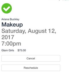 boston MUAH - This is the only confirmation I got and never anything. I have tried calling and DMing them on IG with no response at all.
