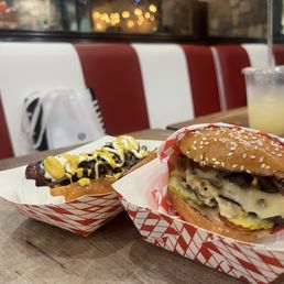Pineapple Juice, Chef Special Burt's Chef's Way Cheeseburger, Street Dog Combo