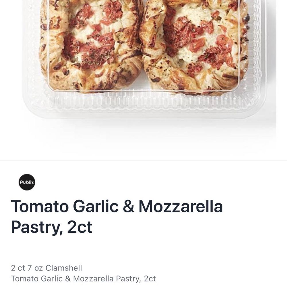 Tomato, garlic, and mozzarella pastry
