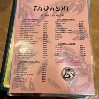 Tadashi - Sushi bar menu - Japanese Near Me - Aiea, Hawaii Tadashi - Sushi bar menu - Japanese Near Me - Aiea, Hawaii