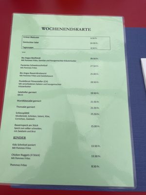 Menu photo 1 Restaurant Säli-Schlössli Starrkirch-Wil, SO