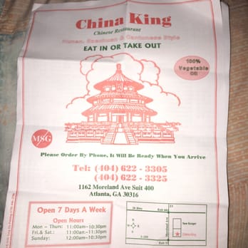 China King Restaurant - New menu Nov 4 2015 - Chinese Near Me - Atlanta, Georgia