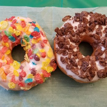 Mike's Donuts - Fruity pebbles and chocolate pebbles donuts - Donuts Near Me - Brooklyn, New York
