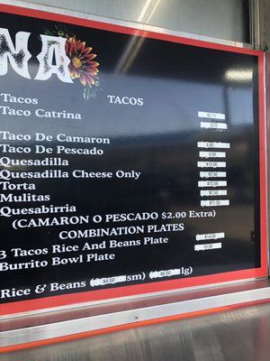 Menu photo 1 Tacos Catrina Stockton, CA