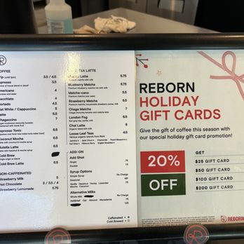 Reborn Coffee - Holiday gift card promo Dec. 2024 - Coffee & Tea Near Me - Glendale, California Reborn Coffee - Holiday gift card promo Dec. 2024 - Coffee & Tea Near Me - Glendale, California