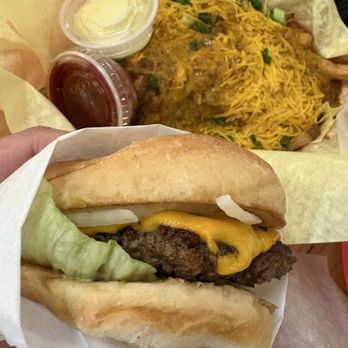 The Oinkster - Classic 1/3 Pound cheeseburger & Chili Fries. - American Near Me - Los Angeles, California The Oinkster - Classic 1/3 Pound cheeseburger & Chili Fries. - American Near Me - Los Angeles, California