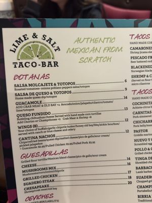 Menu photo 6 Lime & Salt Taco Bar Columbia, MD Menu photo 6 Lime & Salt Taco Bar Columbia, MD