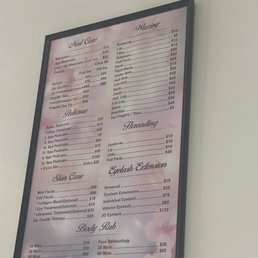 Price menu Price menu