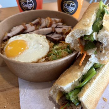 Saiga Vietnamese Eatery - Pork belly bowl with Kimchi Fried Rice with Belly, Grilled Pork Banh Mi, Strawberry Lemonade - Vietnamese Near Me - Irvine, California Saiga Vietnamese Eatery - Pork belly bowl with Kimchi Fried Rice with Belly, Grilled Pork Banh Mi, Strawberry Lemonade - Vietnamese Near Me - Irvine, California