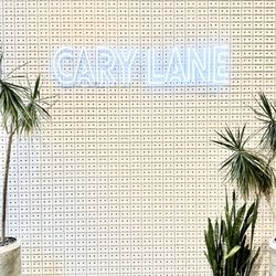 Classy minimal signage made of tape cassettes