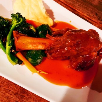 La Cosecha Bar + Restaurant - Braised Lamb with mash potatoes and market veggies. - Spanish Near Me - Paso Robles, California
