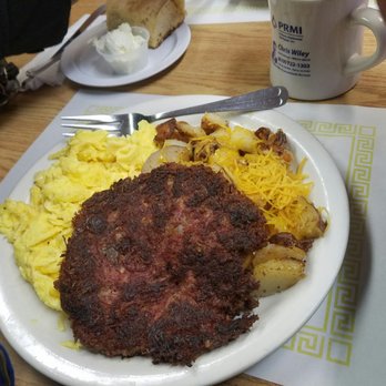 Antique Row Cafe - Corn beef hash with house potatoes and biscuit on the side - Breakfast & Brunch Near Me - El Cajon, California