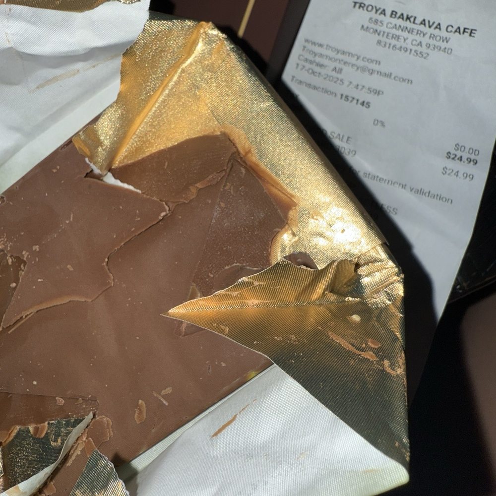 Troya - Poor quality Dubai chocolate - Desserts Near Me - Monterey, California Troya - Poor quality Dubai chocolate - Desserts Near Me - Monterey, California