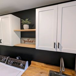 Blue Cord Contracting - Custom laundry cabinets for a mudroom in Jamestown, NY
