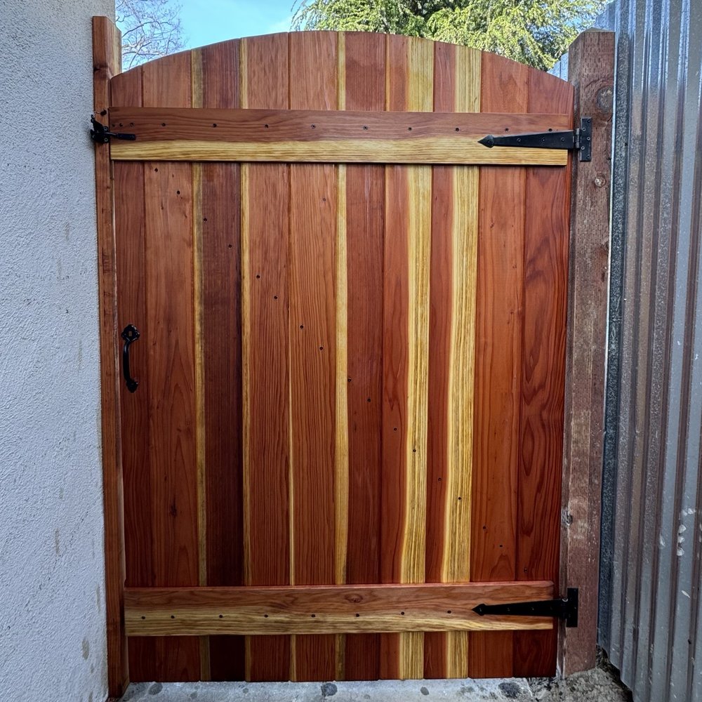 Joey the Handyman - This is the beautiful redwood gate Joey built for us. - Handyman Near Me Joey the Handyman - This is the beautiful redwood gate Joey built for us. - Handyman Near Me